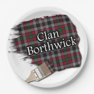 Assiettes En Carton Clan Borthwick Scottish Tartan Paint Brush