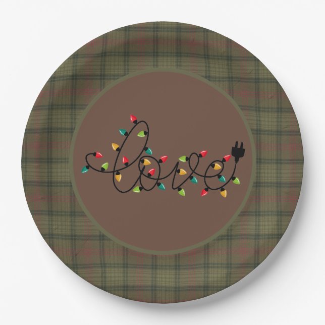 Assiettes En Carton Clan écossais Tartan Ross Chasse à Noël (Devant)