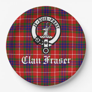 Assiettes En Carton Clan Fraser Crest Badge Tartan personnalisable