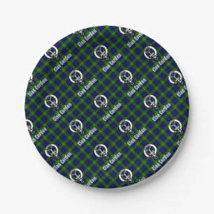 Assiettes En Carton Clan Gordon Tartan Crest