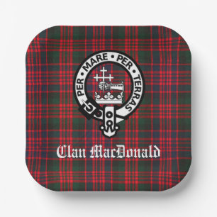 Assiettes En Carton Clan MacDonald Crest & Tartan moderne