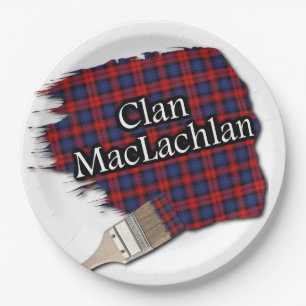 Assiettes En Carton Clan MacLachlan Scottish Tartan Paint Brush