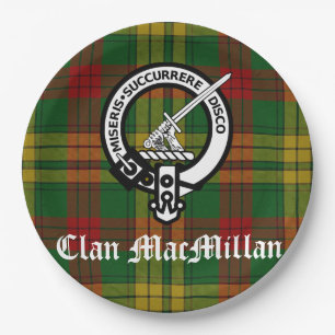 Assiettes En Carton Clan MacMillan Crest Badge et Tartan