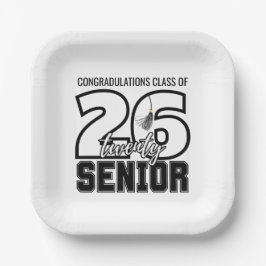 Assiettes En Carton Class of 2026 Graduation Tassel