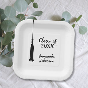Assiettes En Carton Classe de 2024 Grad Tassel Grad Tassel Graduation 