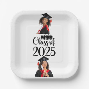 Assiettes En Carton Classe de 2025 Graduation Personnalisée