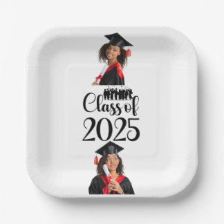 Assiettes En Carton Classe de 2025 Graduation Personnalisée