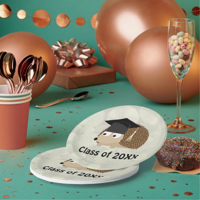 Assiettes En Carton Classe de 20XX Hérisson Diplômé (Multi)
