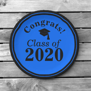 Assiettes En Carton Classe de congrès 2020 Blue Black
