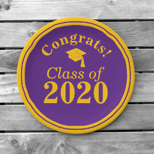 Assiettes En Carton Classe de congrès Purple Gold 2020