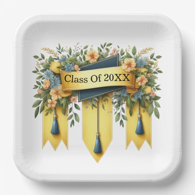 Assiettes En Carton Classe De Diplôme De Customisé (Recto)