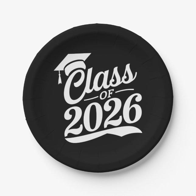 Assiettes En Carton Classe De Diplômés De 2026 Fier (Devant)