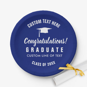 Assiettes En Carton Classe de fin d'études du 20XX Félicats Casquette 