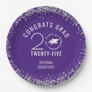 Assiettes En Carton Classe de Graduation moderne Année Parties scintil