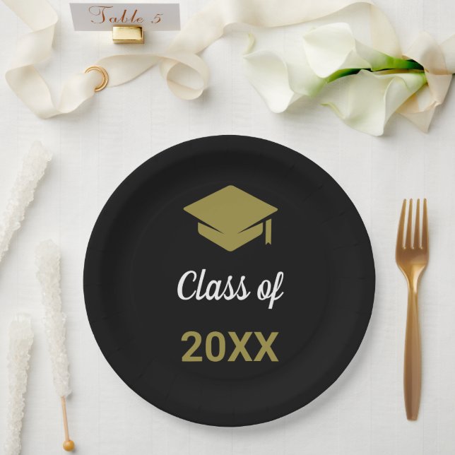 Assiettes En Carton Classe De N'Importe Quelle Année Félicats Diplôme  (Mariage)