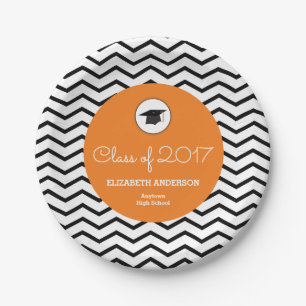 Assiettes En Carton Classe orange d'obtention du diplôme personnalis