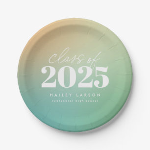 Assiettes En Carton Classe tendance de 2024 Green Gradient Graduation