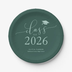 Assiettes En Carton Classe verte de 2025 Graduation Party
