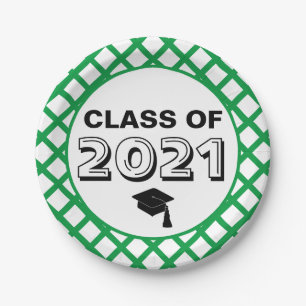 Assiettes En Carton Classe verte et blanche de 2021