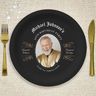 Assiettes En Carton Classic Age to Perfection 50e fête d'anniversaire