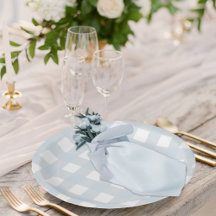 Classic Dusty Blue & White En vichy Check