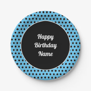 Assiettes En Carton Classic Joyeux Anniversaire Retro Polka Plaque pap