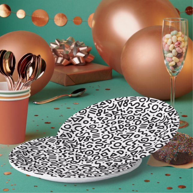 Assiettes En Carton "Classic Party-Time" Art Pattern Paper Plate (Multi)
