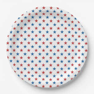 Assiettes En Carton Classic Red Blue Stars 4 juillet Plaque