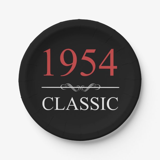 Assiettes En Carton Classique 1954 70e anniversaire (Devant)
