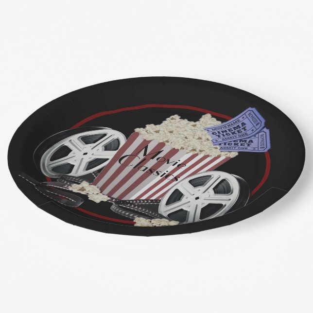 Assiettes En Carton Classique cinéma (Angle)