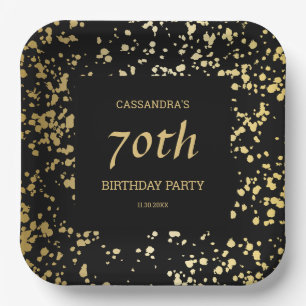 Assiettes En Carton Classy Egypt Gold arrose noir Anniversaire