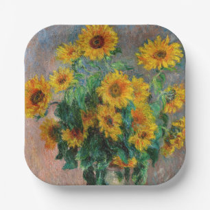 Assiettes En Carton Claude Monet - Bouquet de tournesols