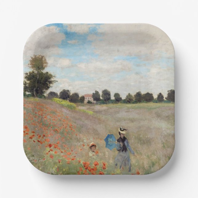 Assiettes En Carton Claude Monet - Champ de pavot (Recto)
