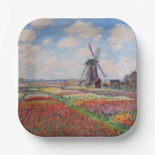 Assiettes En Carton Claude Monet - Champ de Tulipes en Hollande