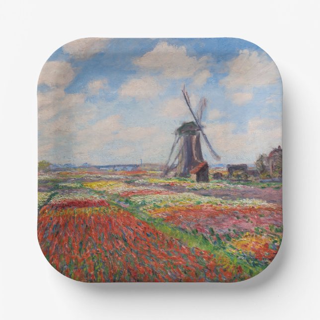 Assiettes En Carton Claude Monet - Champ de Tulipes en Hollande (Recto)