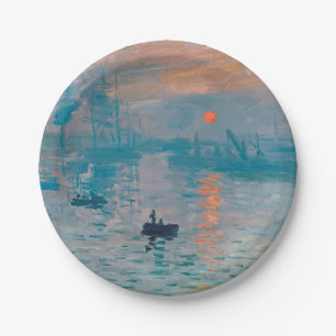Assiettes En Carton Claude Monet Impression Soleil Levant Français