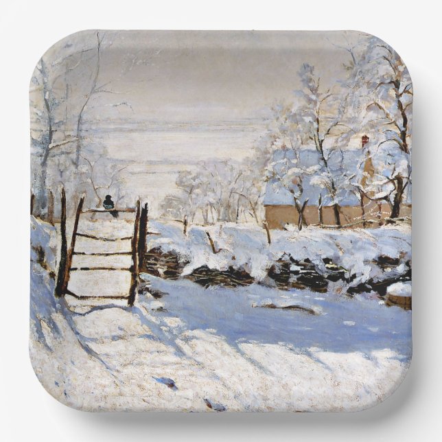 Assiettes En Carton Claude Monet, La Magpie (Recto)