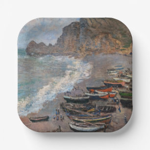 Assiettes En Carton Claude Monet - La plage d'Etretat