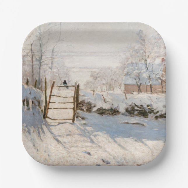 Assiettes En Carton Claude Monet - Le Magpie (Recto)