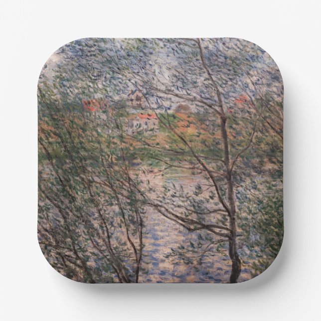 Assiettes En Carton Claude Monet - Printemps à travers les branches (Recto)