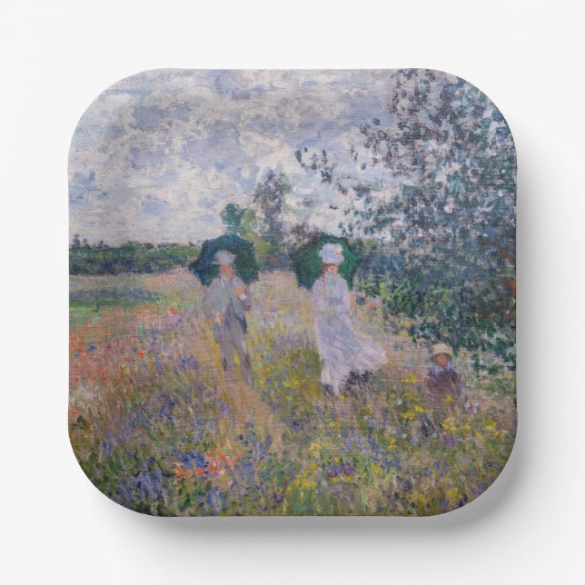 Assiettes En Carton Claude Monet - Promenade près d'Argenteuil (Recto)
