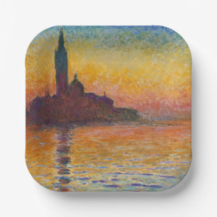 Assiettes En Carton Claude Monet - San Giorgio Maggiore à Dusk