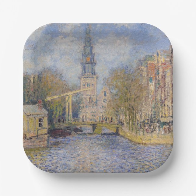 Assiettes En Carton Claude Monet - Windmills près de Zaandam (Recto)