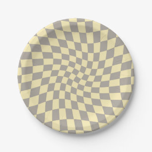 Assiettes En Carton Clavier gris-jaune rétro Pastel Warted