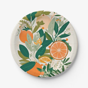 Assiettes En Carton Clementine mandarine