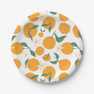 Assiettes En Carton Clementine Tangerine Mandarin Cutie Orange