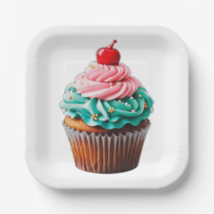 Assiettes En Carton Clipart d'illustration de dessert de Cupcake d'ann