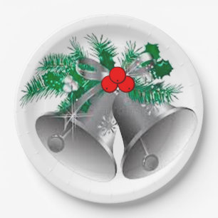 Assiettes En Carton Cloches D'Argent Et Plaque De Papier Vide
