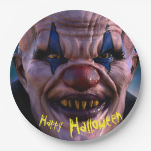 Assiettes En Carton Clown d'horreur 3D d'Halloween