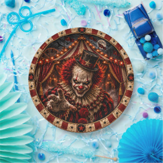 Assiettes En Carton Clown Tueur de Cirque Hanté Halloween Nuit